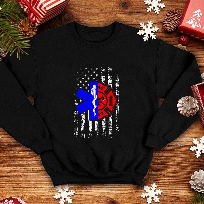 Nurse EMT and Firefighter American Flag shirt