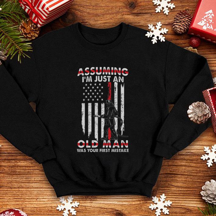 USA flag Assuming i'm just an old man was your first mistake shirt