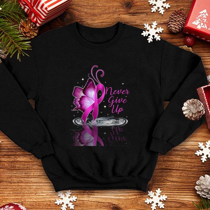 Never give up Breast cancer Awareness reflection water mirror shirt