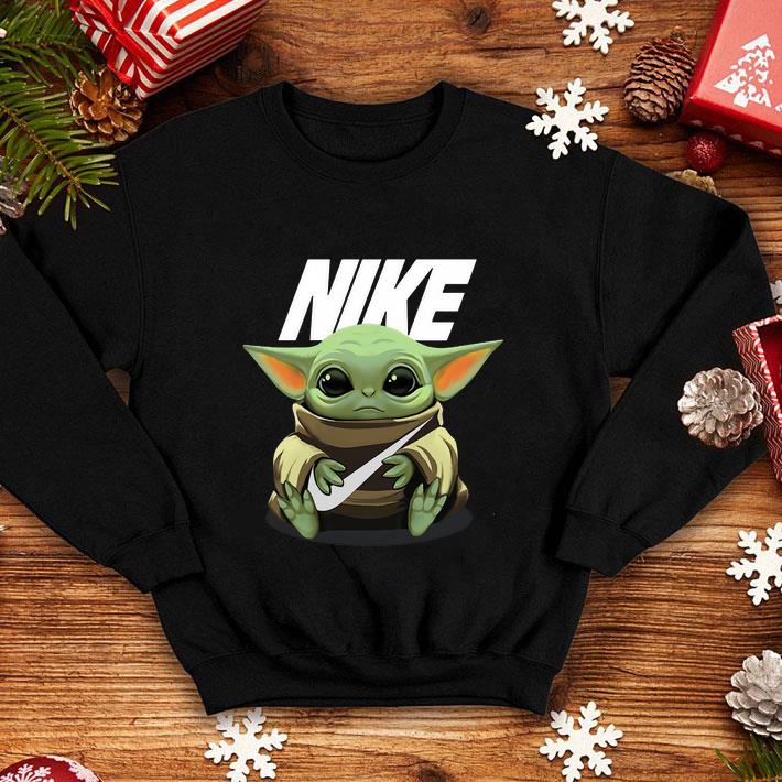 Baby Yoda hug Nike shirt