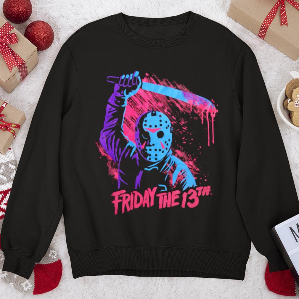 Friday The 13th Jason Voorhees Neon Swinging Machete Sweatshirt, Shirt