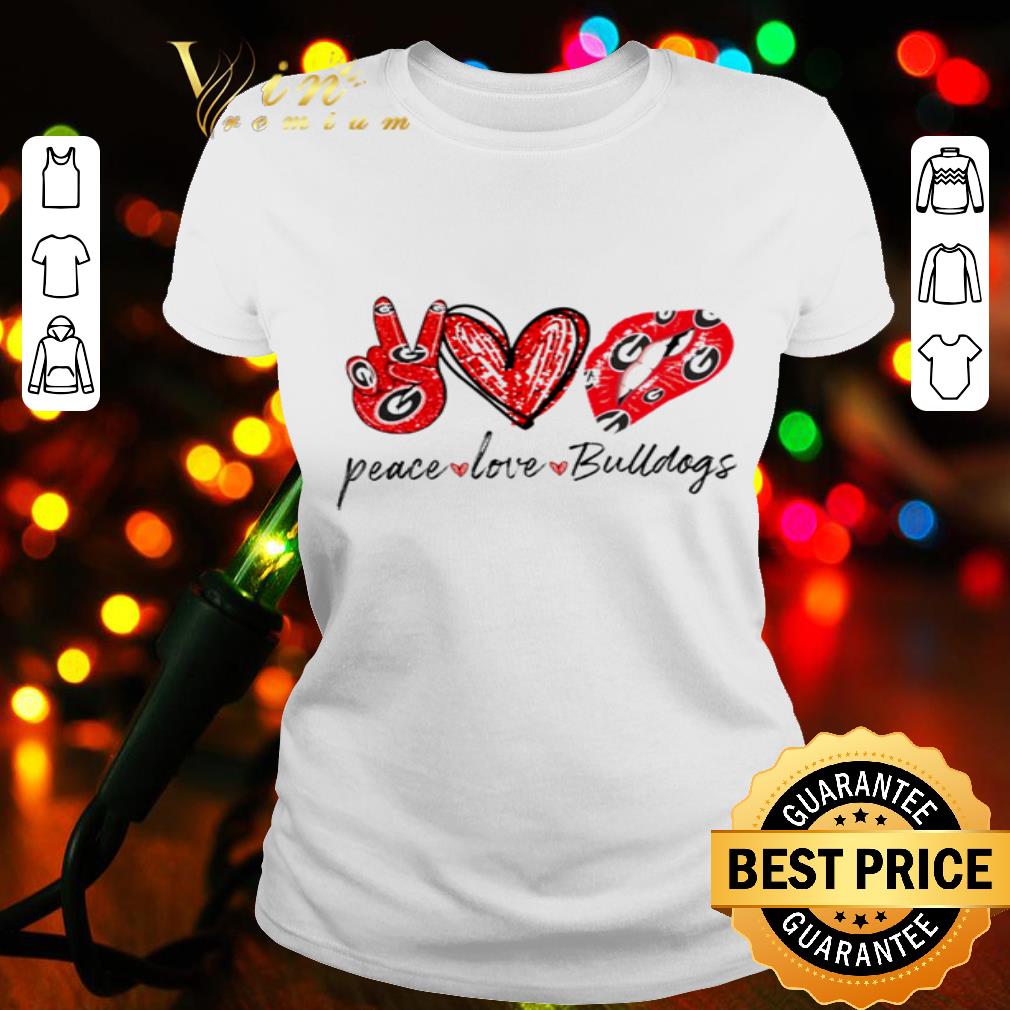 Peace love and Lips Georgia Bulldogs shirt