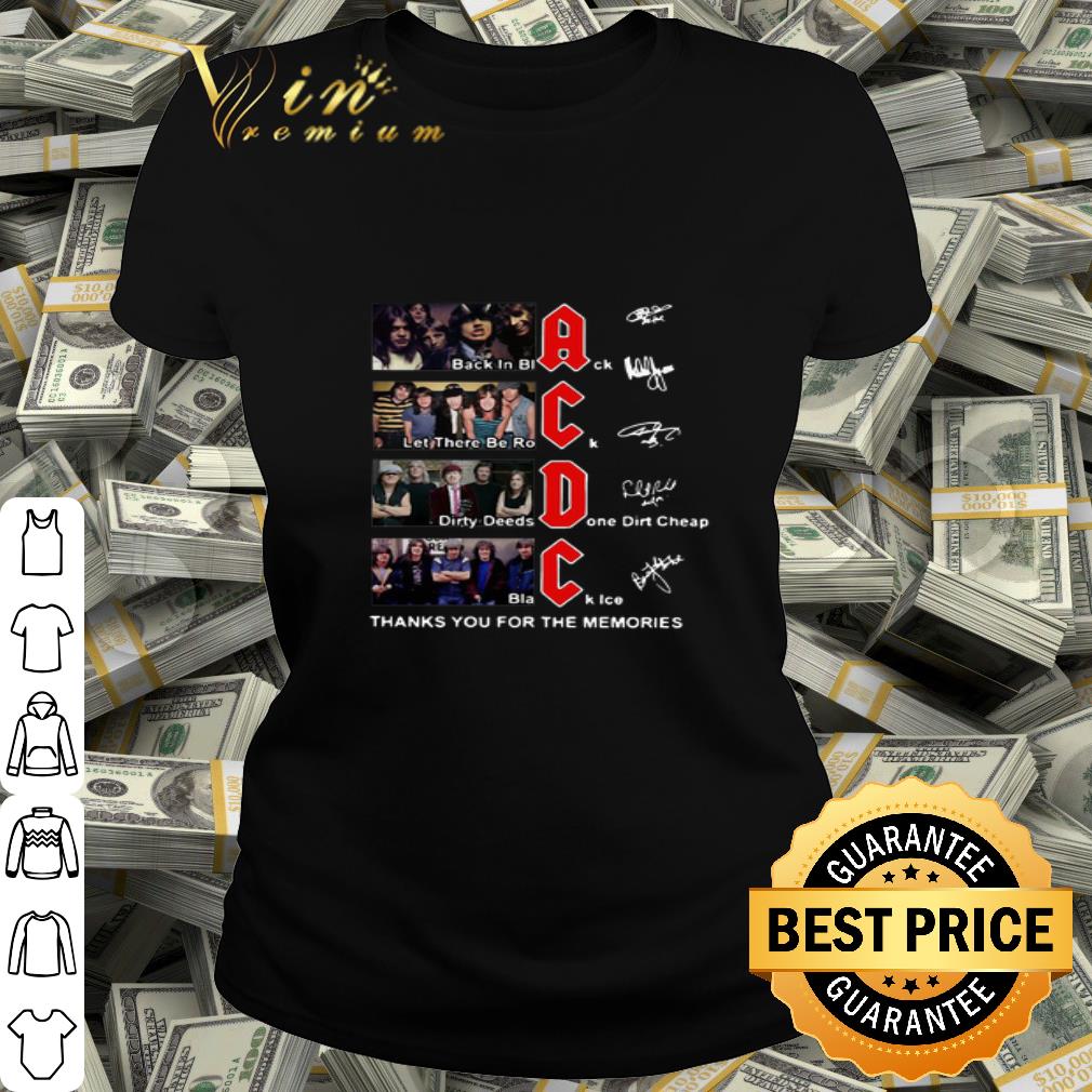 ACDC Signatures Black In Black Let There Be Rock Dirty Deeds Done Dirt Cheap shirt