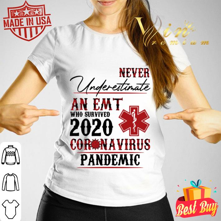 Never underestimate an EMT who survived 2020 Coronavirus shirt Never underestimate an EMT who survived 2020 Coronavirus shirt