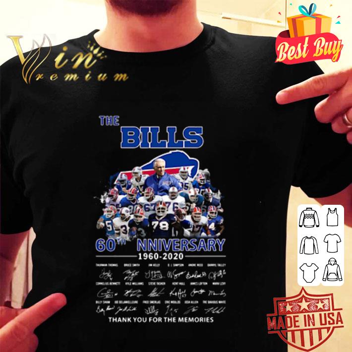 60th anniversary 1960-2020 The Buffalo Bills signature thank you for the memories shirt