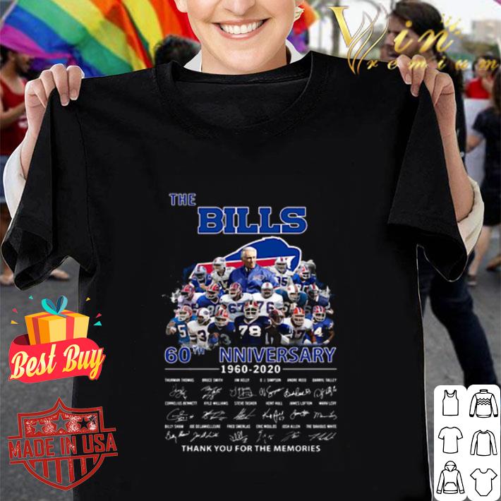 60th anniversary 1960-2020 The Buffalo Bills signature thank you for the memories shirt