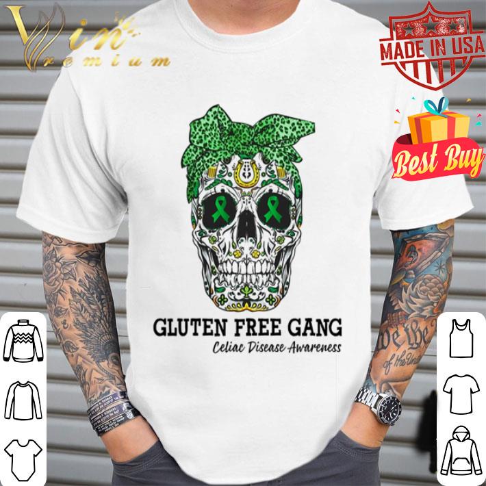 Sugar Skull Gluten Free Gang Celiac Disease Awareness shirt