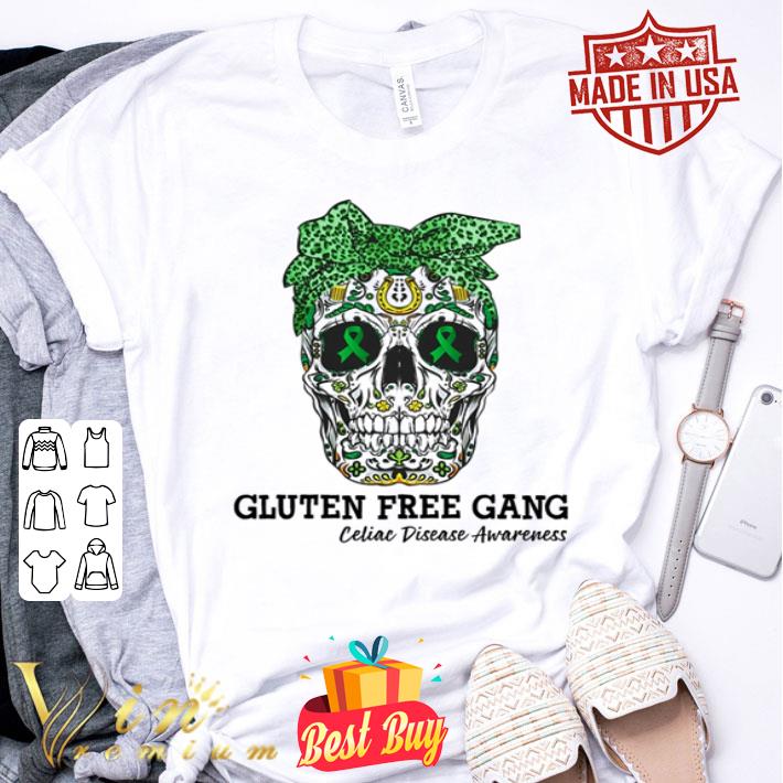 Sugar Skull Gluten Free Gang Celiac Disease Awareness shirt