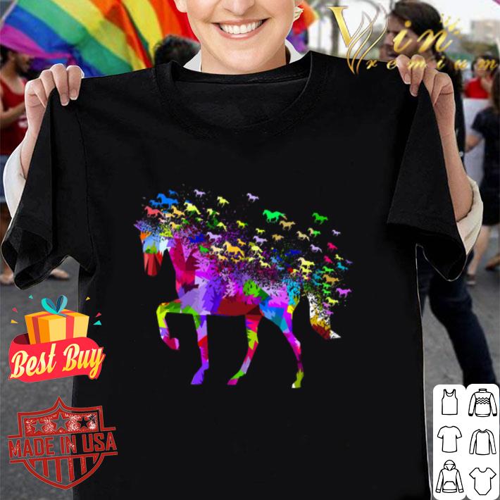 Horses colorful graphic shirt