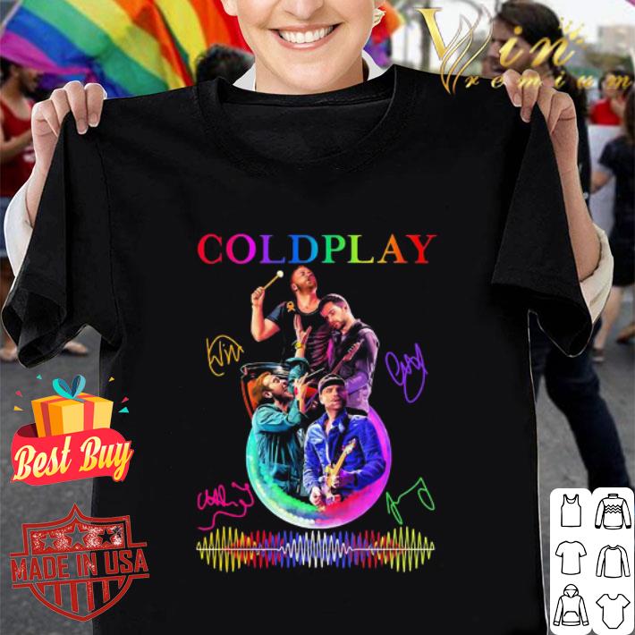 Coldplay band colors signatures shirt