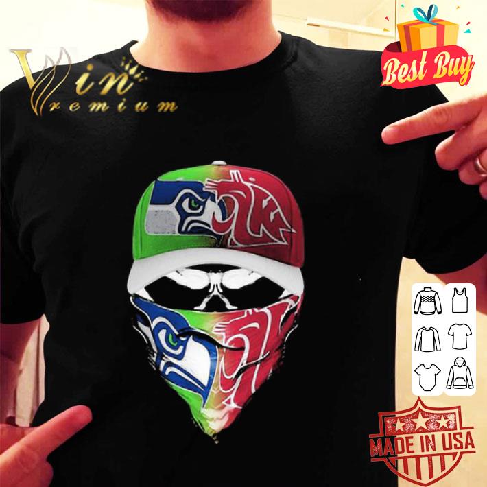 Skull Seattle Seahawks And Washington State Cougars Coronavirus shirt Skull Seattle Seahawks And Washington State Cougars Coronavirus shirt