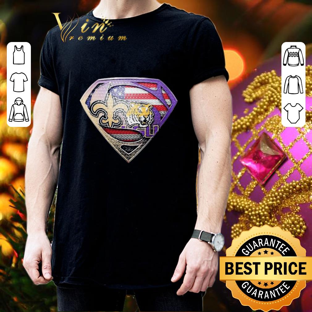 Superman New Orleans Saints And Lsu Tigers American Flag 4th of July shirt Superman New Orleans Saints And Lsu Tigers American Flag 4th of July shirt 3