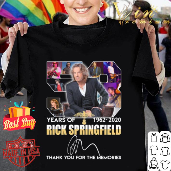 58 Years of Rick Springfield 1962-2020 signed thank you for the memories shirt