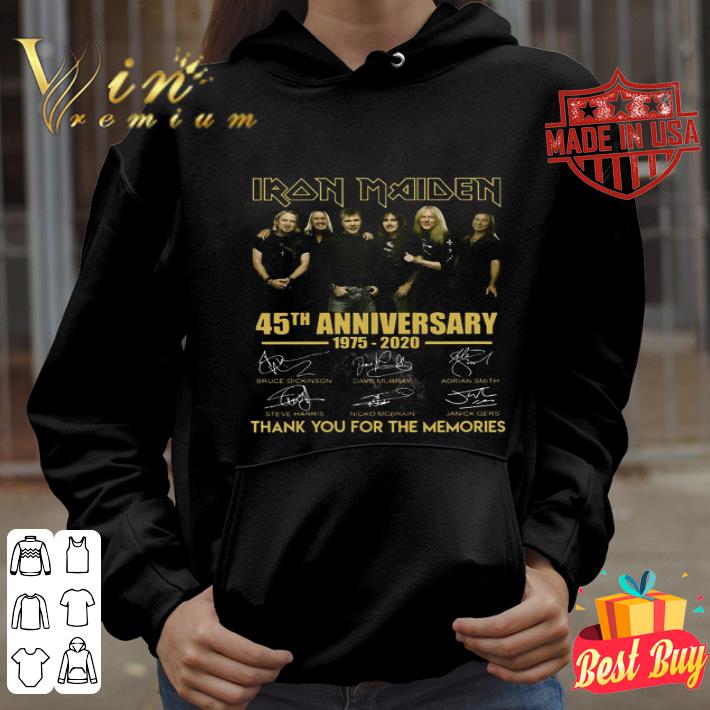 Iron Maiden Band 45th anniversary 1975-2020 signatures shirt Iron Maiden Band 45th anniversary 1975-2020 signatures shirt