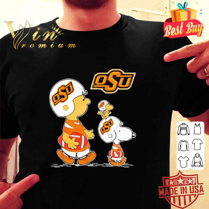Charlie Brown Snoopy Woodstock Oklahoma State Cowboys shirt