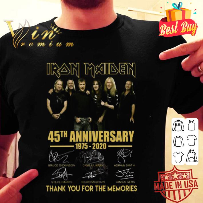 Iron Maiden Band 45th anniversary 1975-2020 signatures shirt Iron Maiden Band 45th anniversary 1975-2020 signatures shirt