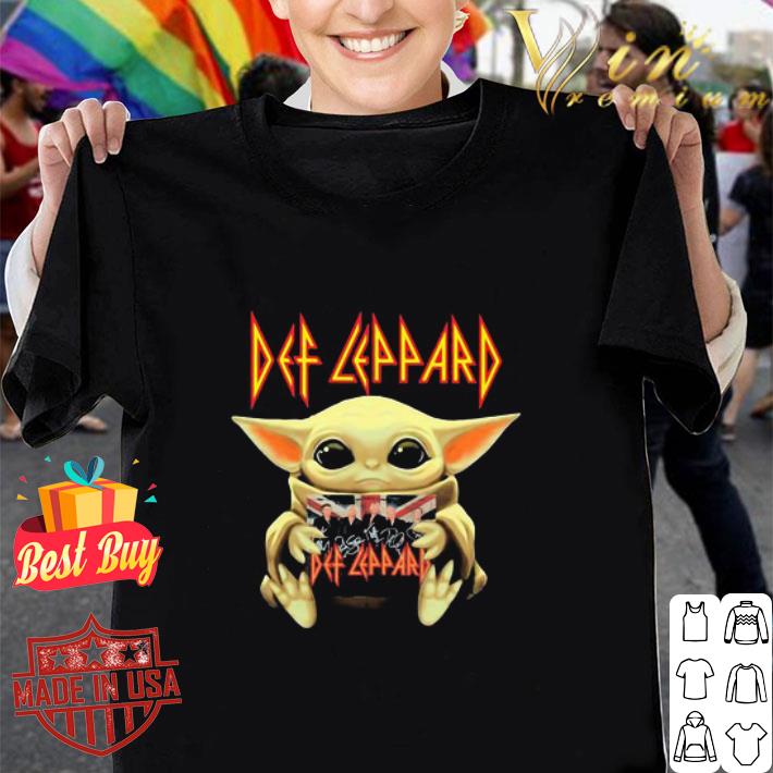 Star Wars Baby Yoda Hug Def Leppard Members Signatures shirt