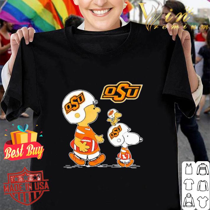 Charlie Brown Snoopy Woodstock Oklahoma State Cowboys shirt