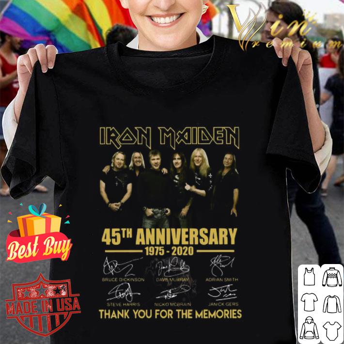 Iron Maiden Band 45th anniversary 1975-2020 signatures shirt Iron Maiden Band 45th anniversary 1975-2020 signatures shirt