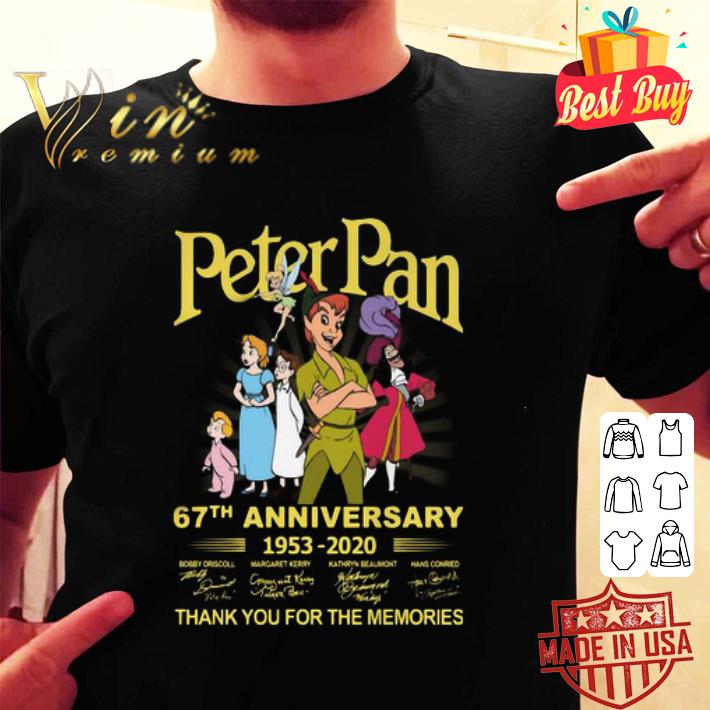 Peter Pan 67th Anniversary 1953-2020 Signatures shirt Peter Pan 67th Anniversary 1953-2020 Signatures shirt
