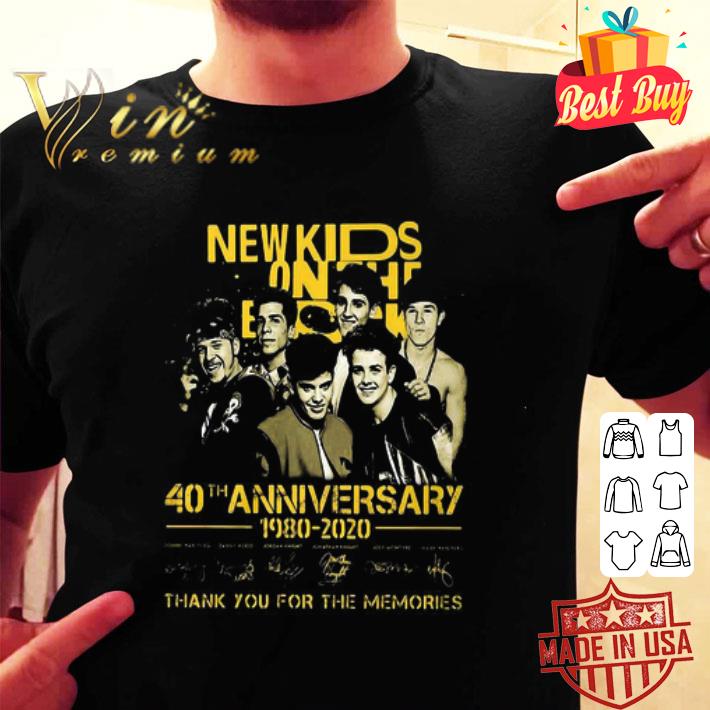 New Kids On The Block 40th Anniversary 1980 2020 Thank You For The Memories shirt