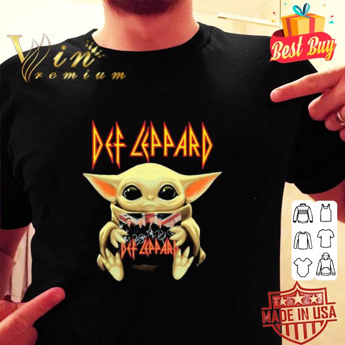 Star Wars Baby Yoda Hug Def Leppard Members Signatures shirt