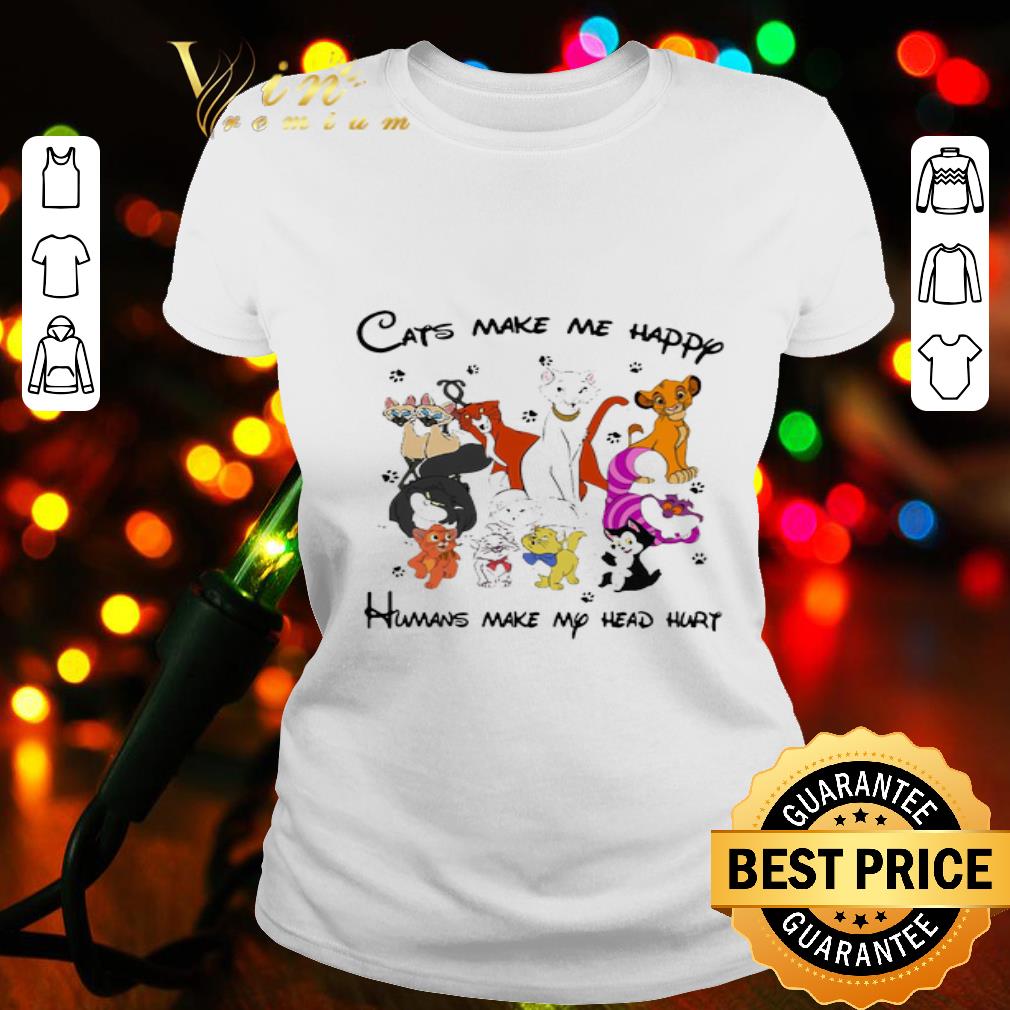 Paw Cats Make Me Happy Humans Make My Head Hurt shirt