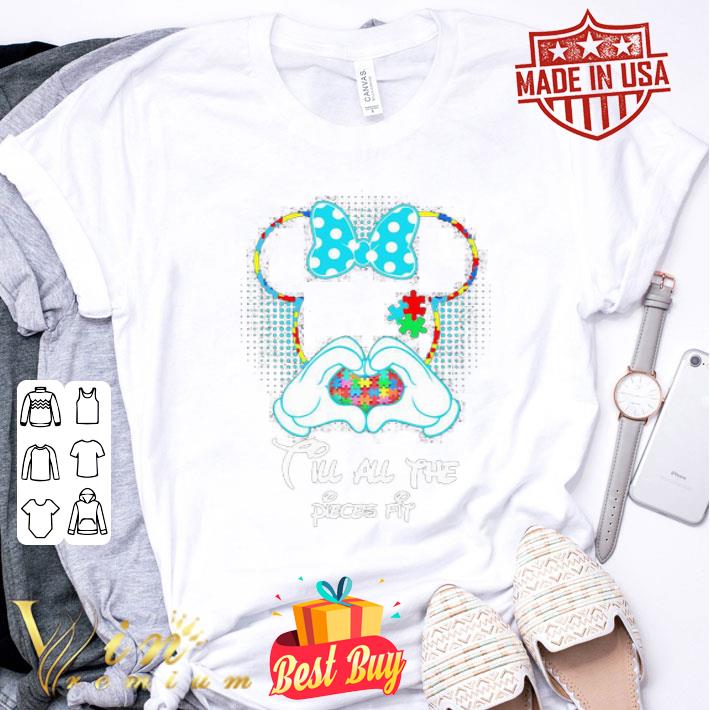 Minnie mouse till all the pieces fit autism heart shirt