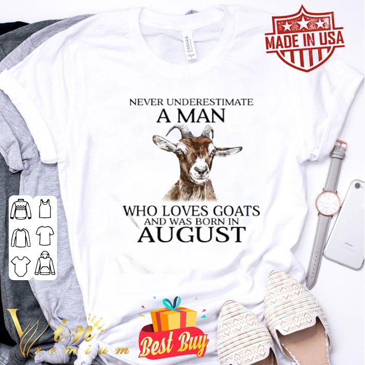 Never underestimate a man who loves goats and was born in august shirt