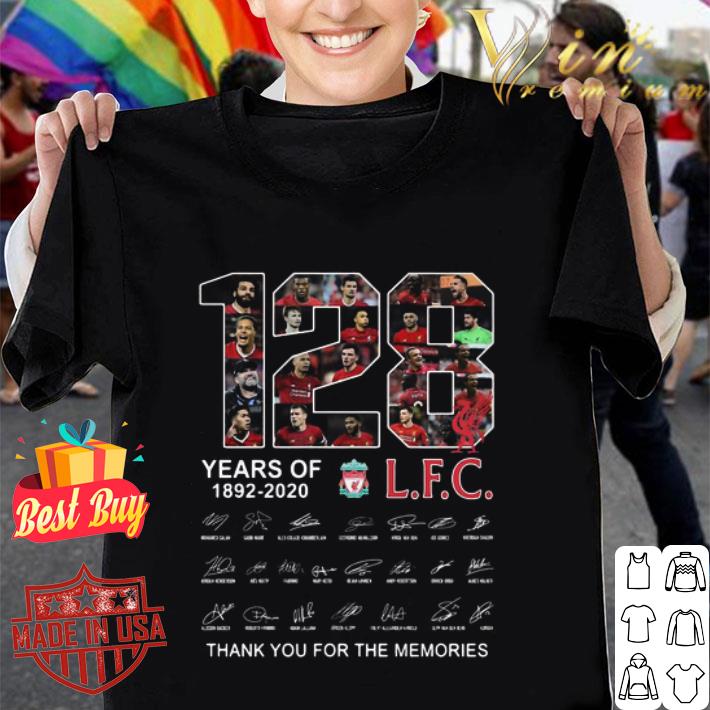 128 years of 1892 2020 liverpool football club players signatures shirt
