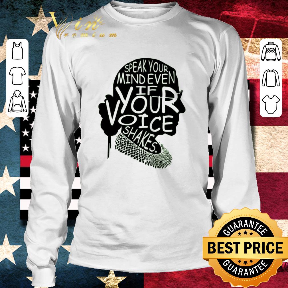 Official 2020 Ruth Bader Ginsburg speak your mind even if your voice shakes shirt Official 2020 Ruth Bader Ginsburg speak your mind even if your voice shakes shirt 3