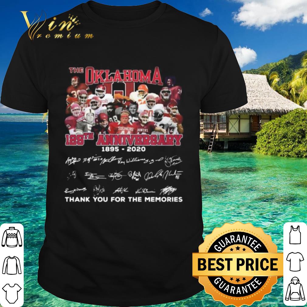 Nice The Oklahoma Sooners 125th Anniversary 1895-2020 Signatures shirt Nice The Oklahoma Sooners 125th Anniversary 1895-2020 Signatures shirt 1