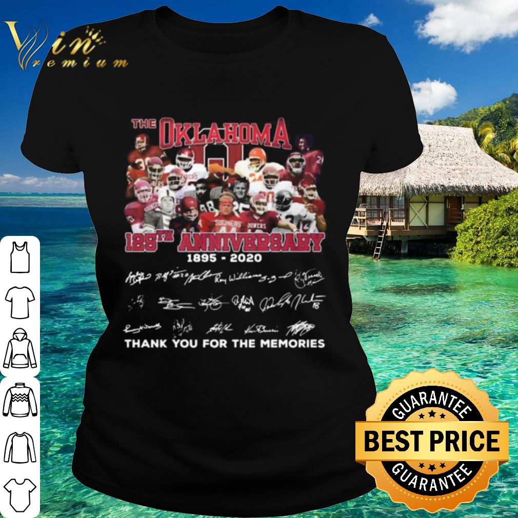 Nice The Oklahoma Sooners 125th Anniversary 1895-2020 Signatures shirt Nice The Oklahoma Sooners 125th Anniversary 1895-2020 Signatures shirt 2
