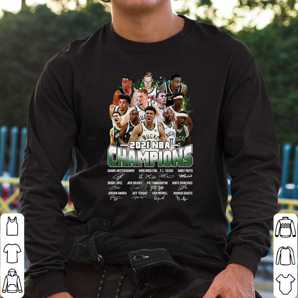 Awesome 2021 Champions Milwaukee Bucks Signature Shirt 1