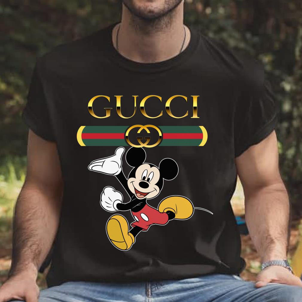 Walt Disney Mickey Mouse and Logo Gucci Shirt Walt Disney Mickey Mouse and Logo Gucci Shirt