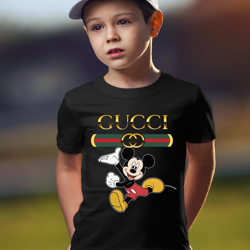 Walt Disney Mickey Mouse and Logo Gucci Shirt Walt Disney Mickey Mouse and Logo Gucci Shirt 1