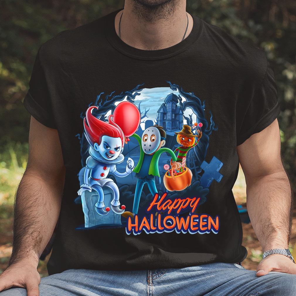 Chibi Freddy Krueger Michael Myers It Shirt, Happy Halloween Shirt