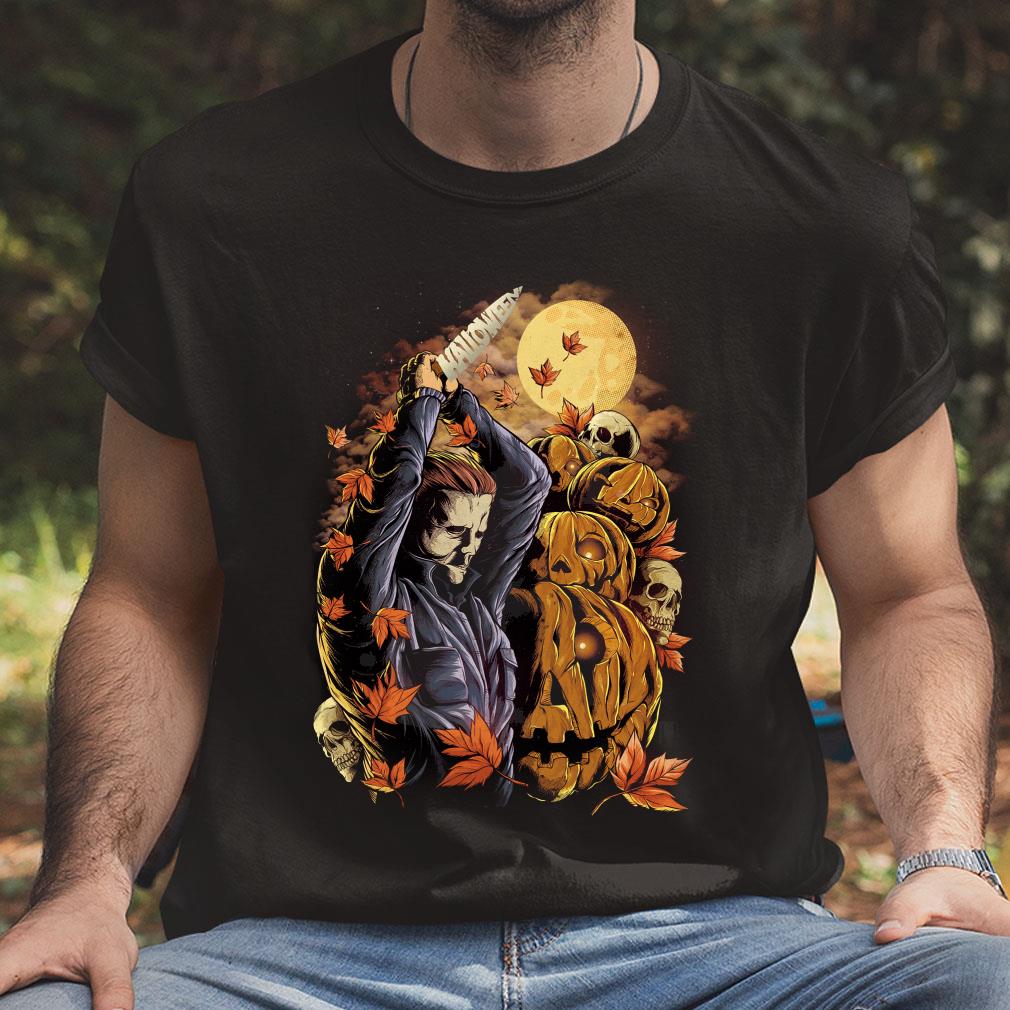 Michael Myers Skull Pumpkins Halloween Shirt, Michael Myers Knife Halloween Shirt