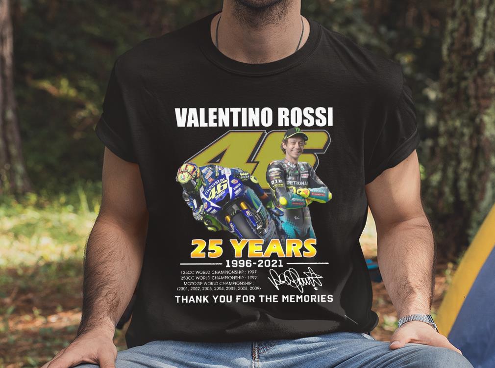 Valentino Rossi 25th Years 1996 2021 Thank You For The Memories Shirt