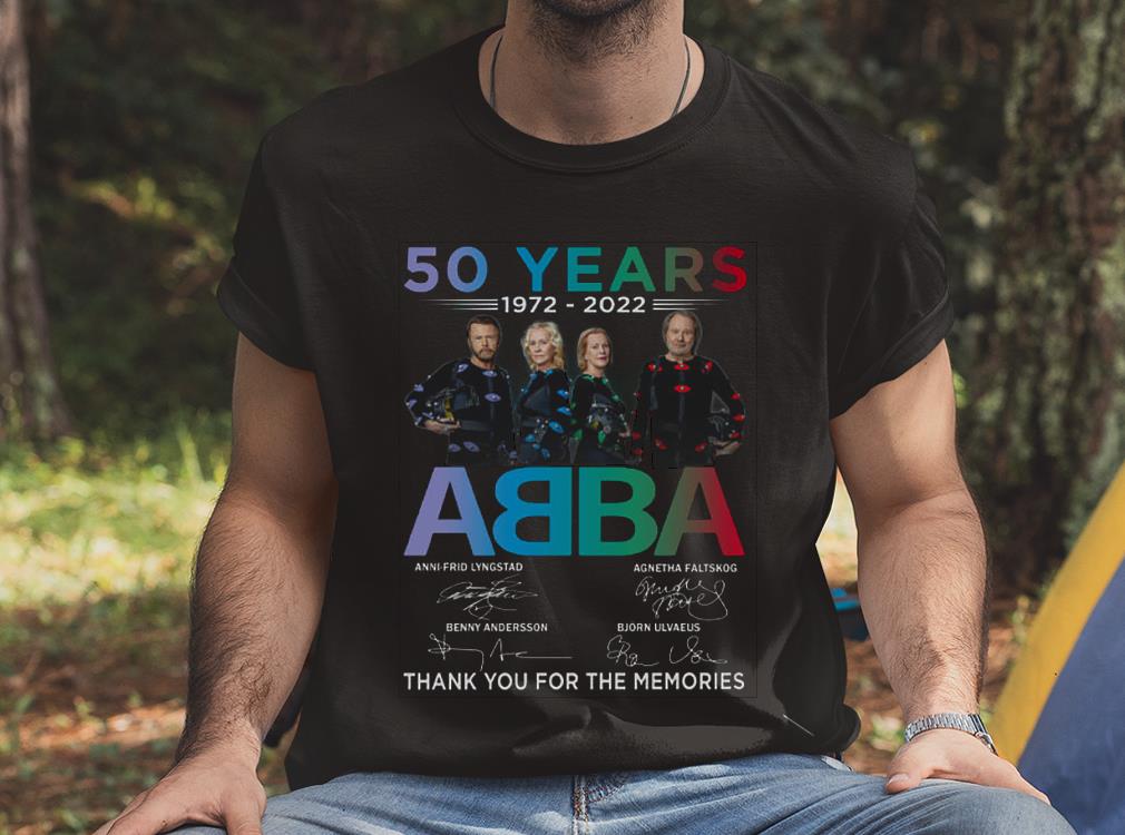 ABBA Band 50 Years 1972 2022 Thank You For The Memories Shirt, Abba Band Pop Group Signature Shirt 4 ABBA Band 50 Years 1972 2022 Thank You For The Memories Shirt, Abba Band Pop Group Signature Shirt