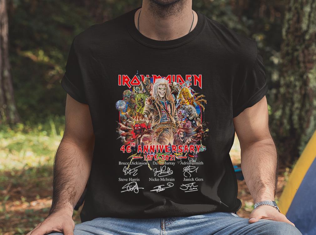 Hot Ironmaiden 46th Anniversary 1975 2021 Shirt, Ironmaiden Signature Members Shirt Hot Ironmaiden 46th Anniversary 1975 2021 Shirt, Ironmaiden Signature Members Shirt