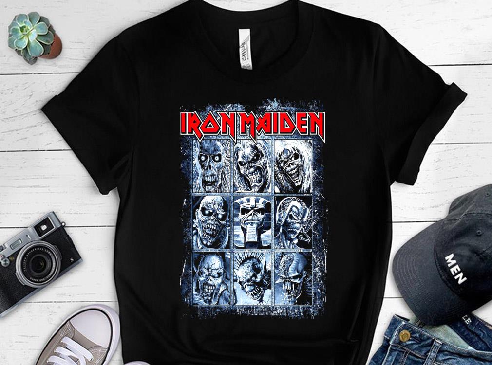 Iron Maiden Poster Shirt, Iron Maiden All Eddie Halloween Shirt, Iron Maiden Face Horror Heavy Metal Shirt