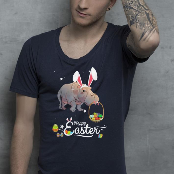 Easter Hippo with Bunny Ears and Eggs shirt 4 - Easter Hippo with Bunny Ears and Eggs shirt