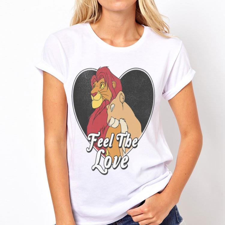 Disney Lion King Simba Nala Feel The Love Heart shirt 4 1 - Disney Lion King Simba Nala Feel The Love Heart shirt