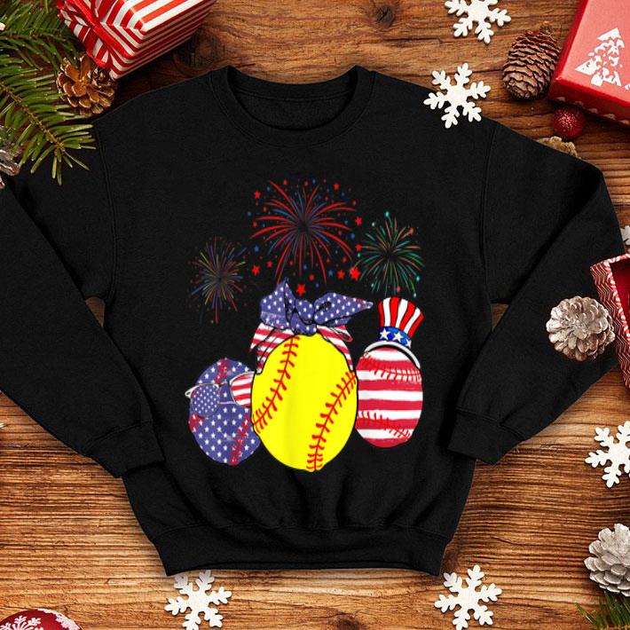 Red White Blue Softball USA Flag Firework 4th Of July shirt 4 - Red White Blue Softball USA Flag Firework 4th Of July shirt
