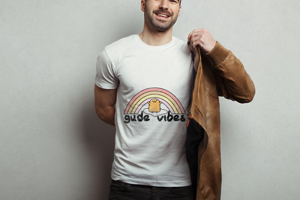 Awesome Gudetama Gude Vibes Rainbow shirt 1 - Awesome Gudetama Gude Vibes Rainbow shirt