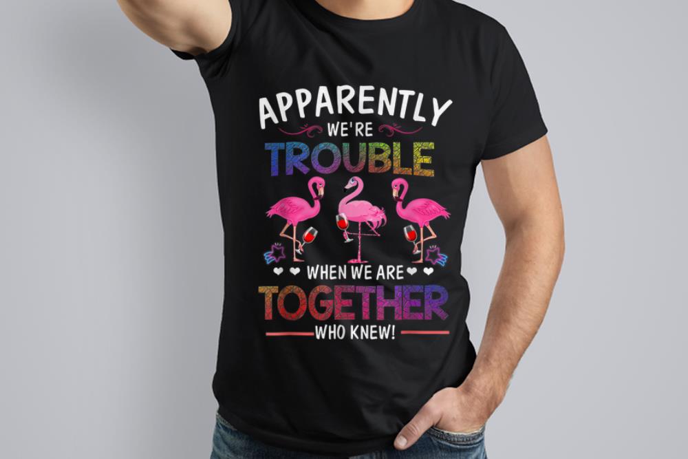 The Best Apparently We re Trouble When We are Together Who Knew Wine Flamingo shirt 1 - The Best Apparently We're Trouble When We are Together Who Knew Wine Flamingo shirt