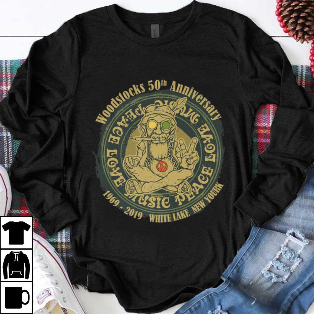Funny Woodstocks 50th Anniversary Peace Love Music 1969 2019 White Lake New York shirt 1 - Funny Woodstocks 50th Anniversary Peace Love Music 1969 2019 White Lake New York shirt