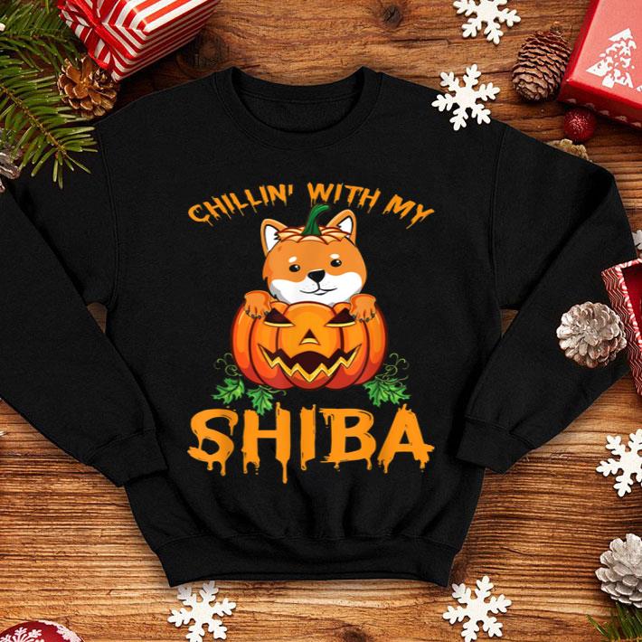 Hot Chillin With My Shiba Funny Dog Lovers Halloween Gift shirt 4 - Hot Chillin' With My Shiba Funny Dog Lovers Halloween Gift shirt