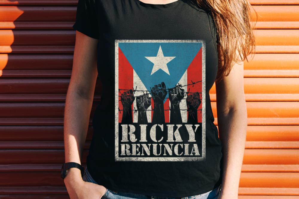 Wonder The fist barbed wire Ricky Renuncia Puerto Rico Flag shirt 1 - Wonder The fist barbed wire Ricky Renuncia Puerto Rico Flag shirt